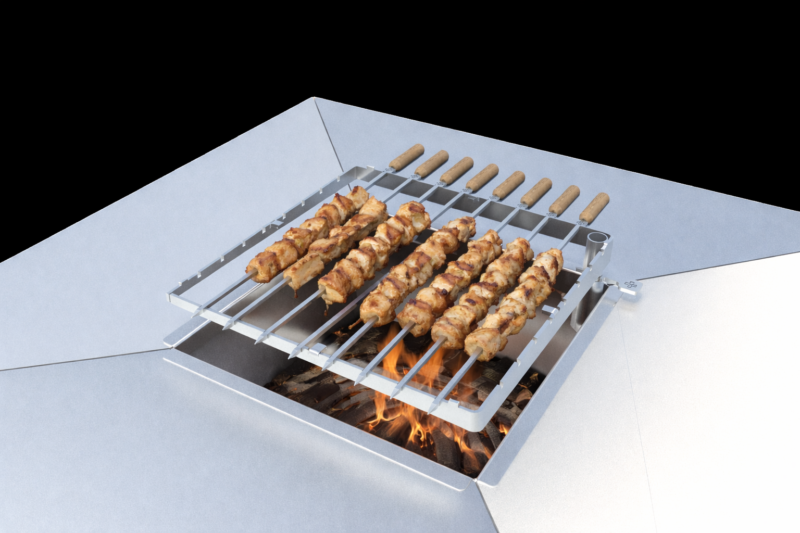 Theiss Edelstahl Schwenkgrill Theiss Edelstahl Schwenkgrill mit Multifunktionen zum grillen.